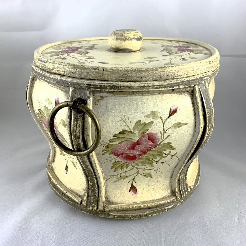 Vintage Hand Painted Wooden Box, Storage For Keepsakes, Artistic Moments